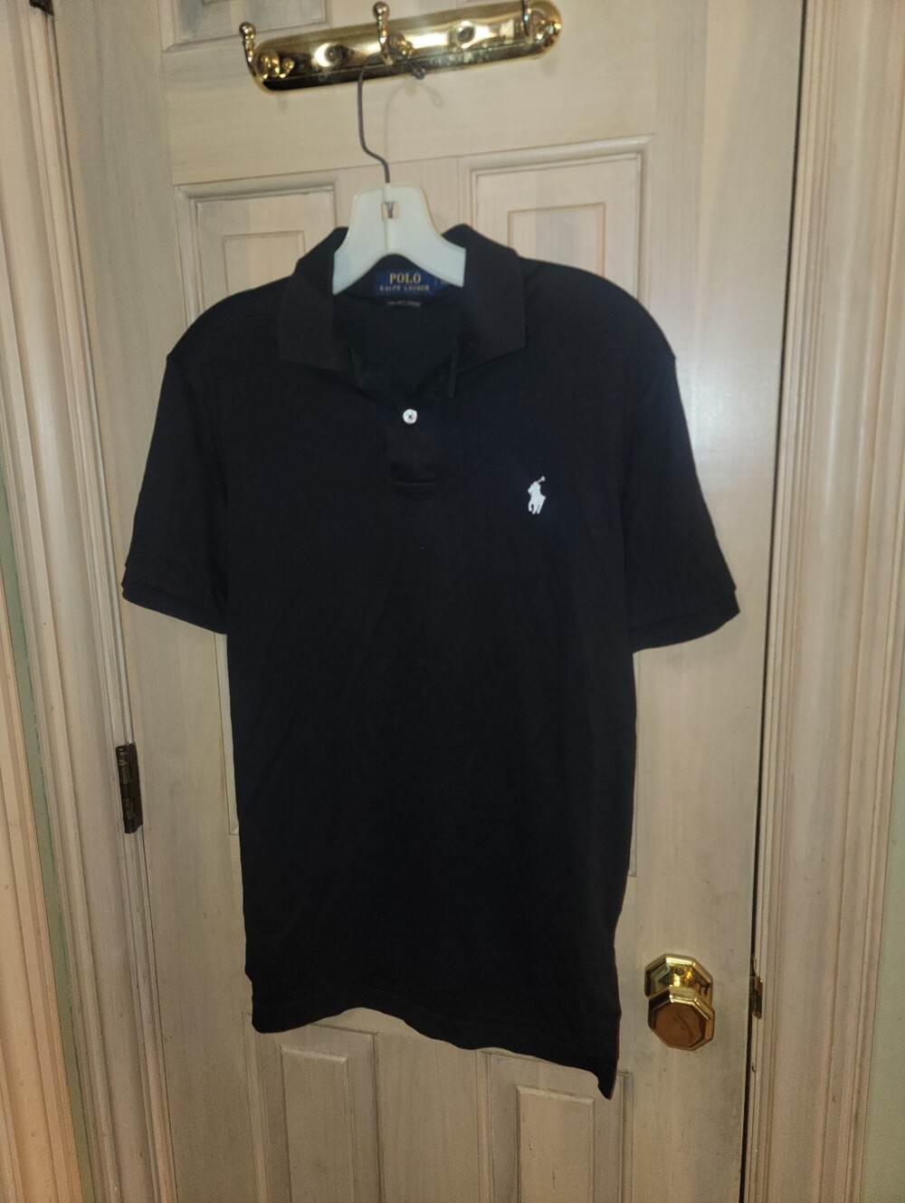 Mens Sz S Ralph Lauren Polo Shirt Black With White Logo